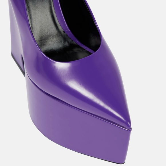 VERSACE Women's Purple Platform Heels - Picture 4 of 12